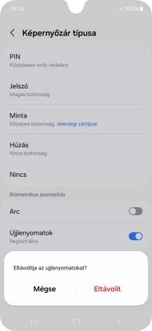 Válaszd az Eltávolít lehetőséget.