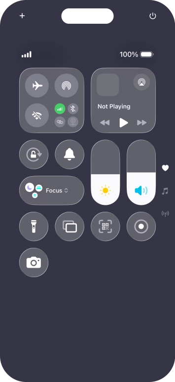 Press the airplane mode icon to turn the function on or off.