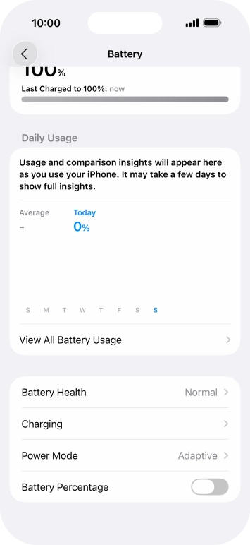 Press Power Mode.