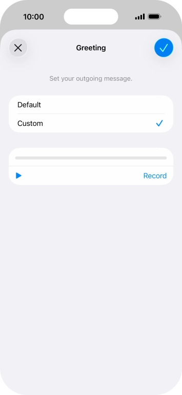 Press the play icon to play your personal greeting.