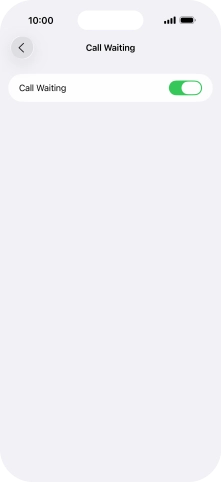 Press the indicator next to 'Call Waiting' to turn the function on or off.