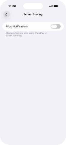 Press the indicator next to 'Allow Notifications' to turn the function on or off.