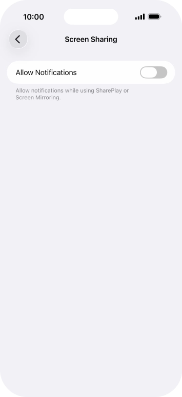 Press the indicator next to 'Allow Notifications' to turn the function on or off.