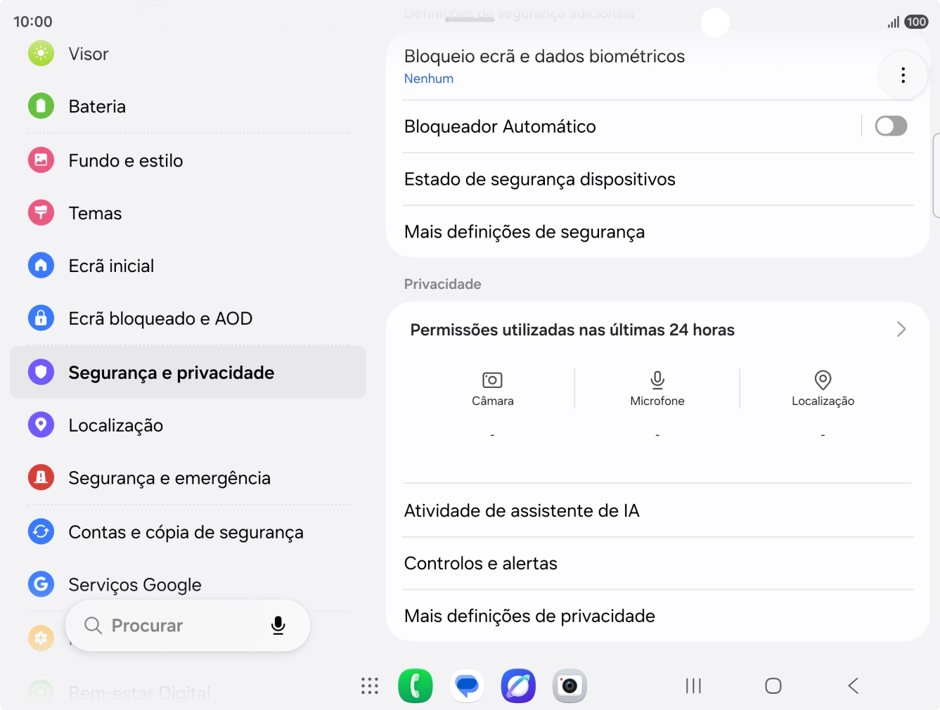 Prima Mais definições de segurança.