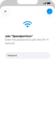 Key in the password for the WiFi network and press the confirm icon. Key in the password for the WiFi network and press the confirm icon.