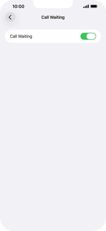 Press the indicator next to 'Call Waiting' to turn the function on or off.