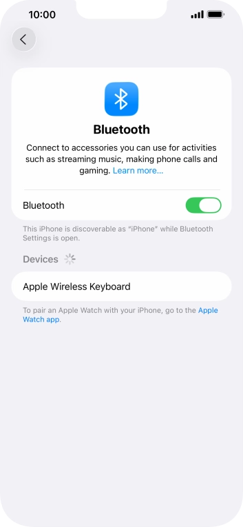 Press the required Bluetooth device and follow the instructions on the screen to pair the device with your phone.