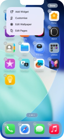 Press Customise.