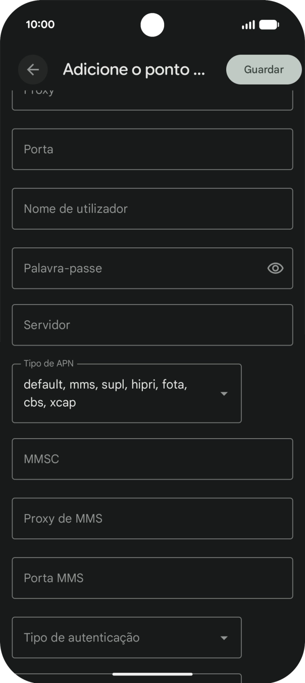 Prima MMSC e insira http://mms.vodafone.pt/servlets/mms.