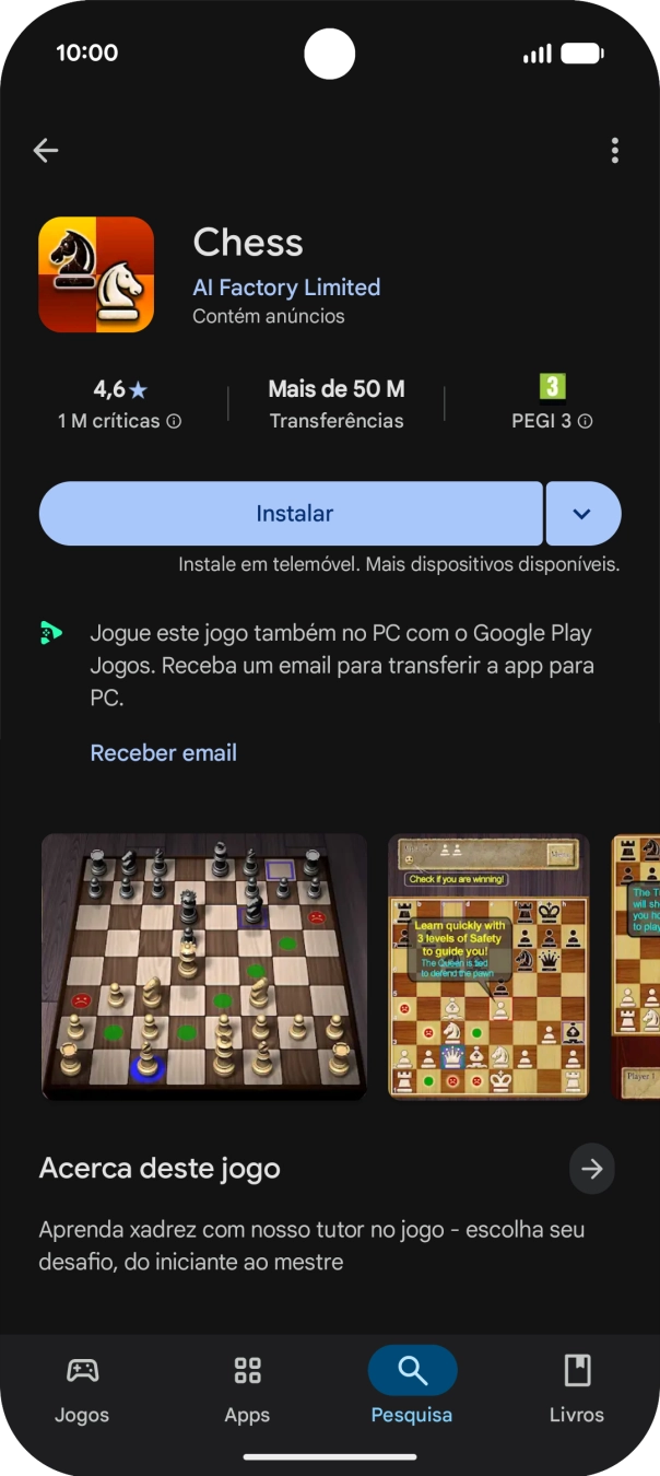 Prima Instalar e siga as indicações no ecrã para instalar a app.
