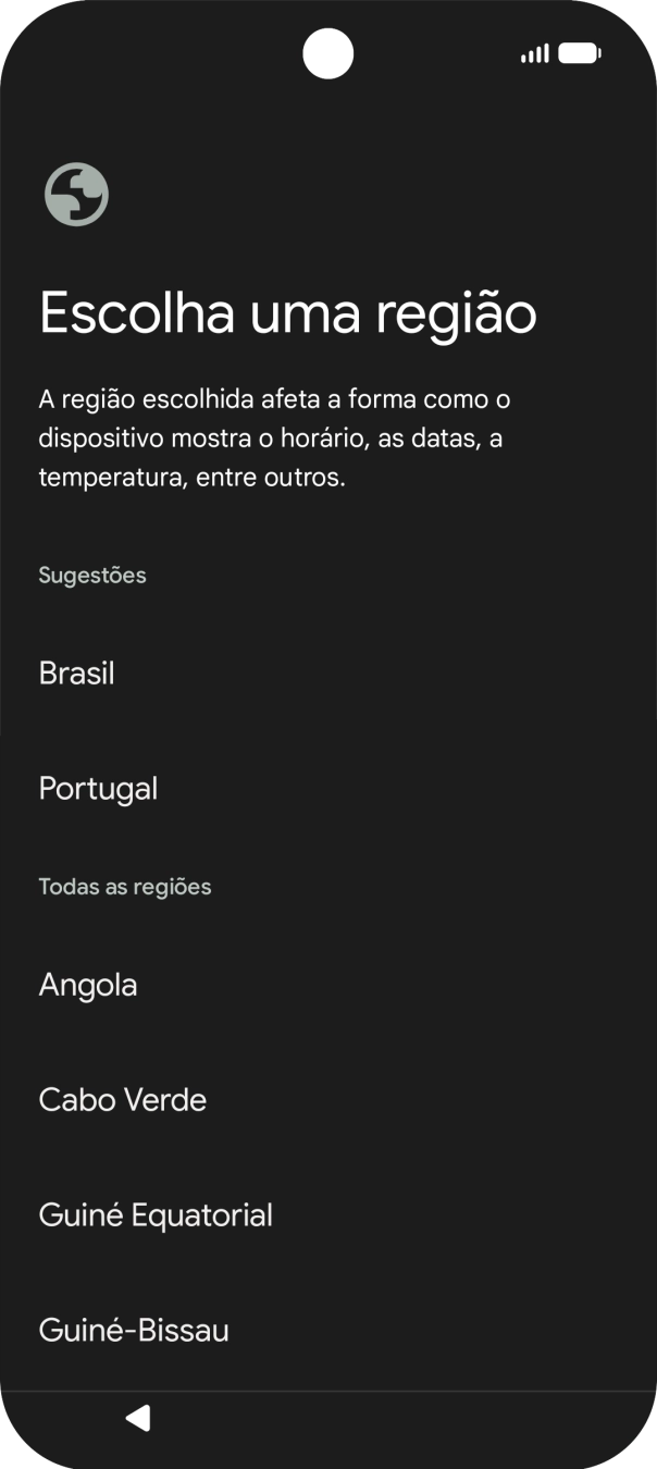 Prima a área ou país pretendido.