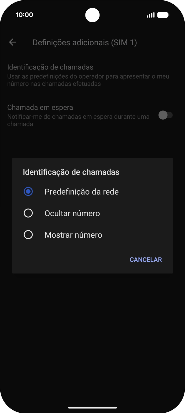Prima Mostrar número para ativar a visualização do seu número.