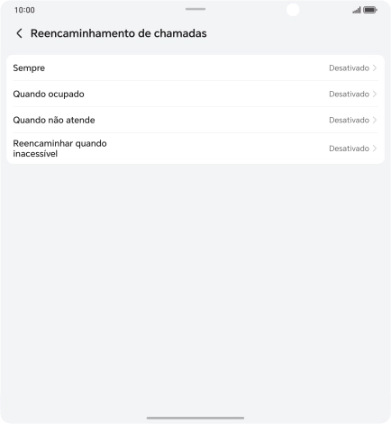 Prima o tipo de desvio pretendido.