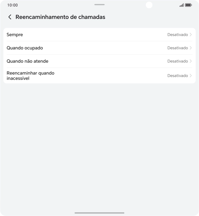 Prima o tipo de desvio pretendido.