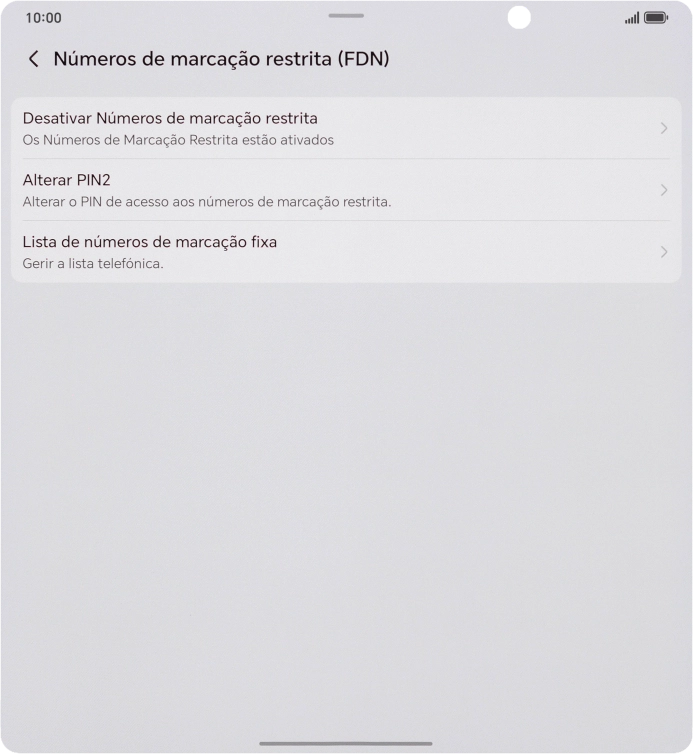 Prima Desativar Números de marcação restrita.