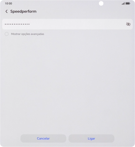 Introduza a password da rede Wi-Fi e prima Ligar.