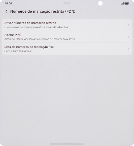 Prima Ativar números de marcação restrita.