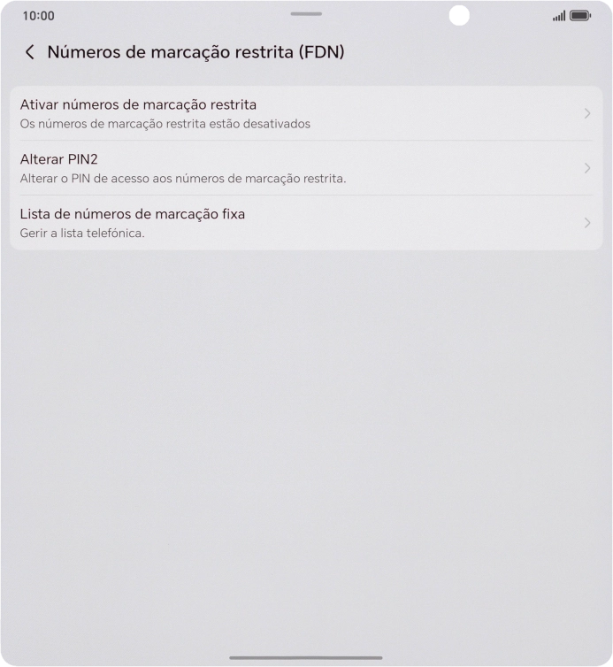 Prima Ativar números de marcação restrita.