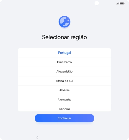 Prima a área ou país pretendido.