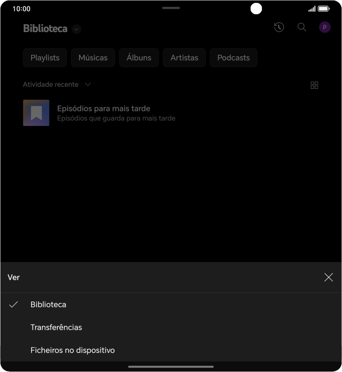 Prima a categoria pretendida e dirija-se ao ficheiro de música pretendido.
