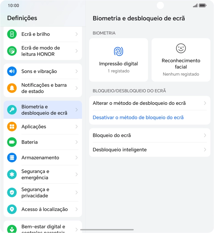 Prima Desativar o método de bloqueio do ecrã e introduza o código adicional de bloqueio do telefone que criou anteriormente.