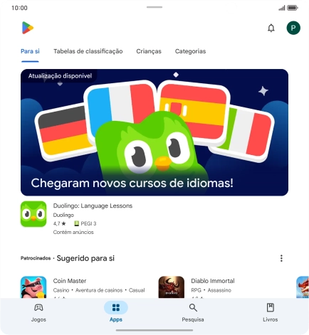 Prima o ícone de perfil.