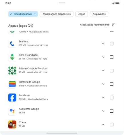 Prima a app pretendida.