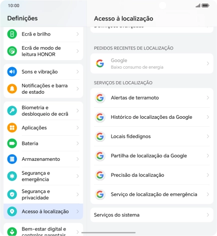 Prima Precisão da localização.