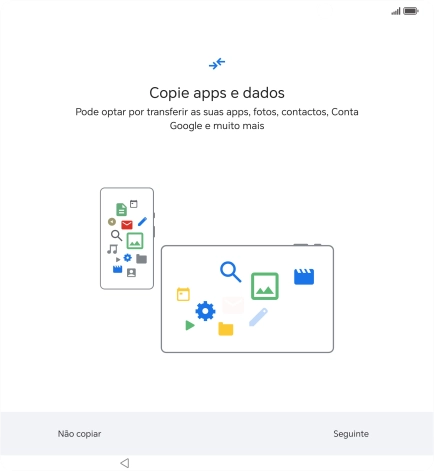 Prima Não copiar e siga as indicações no ecrã para terminar a ativação.