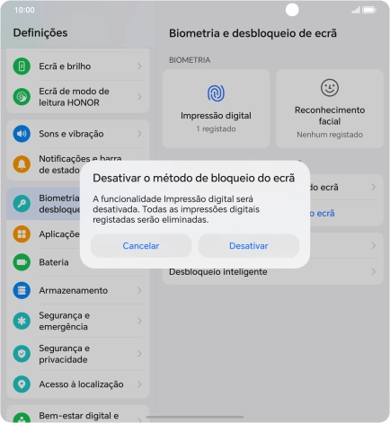 Prima Desativar.
