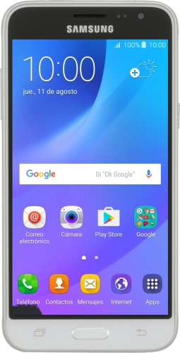 Imagen 1: Vista frontal del Samsung Galaxy J3 (2016) - White