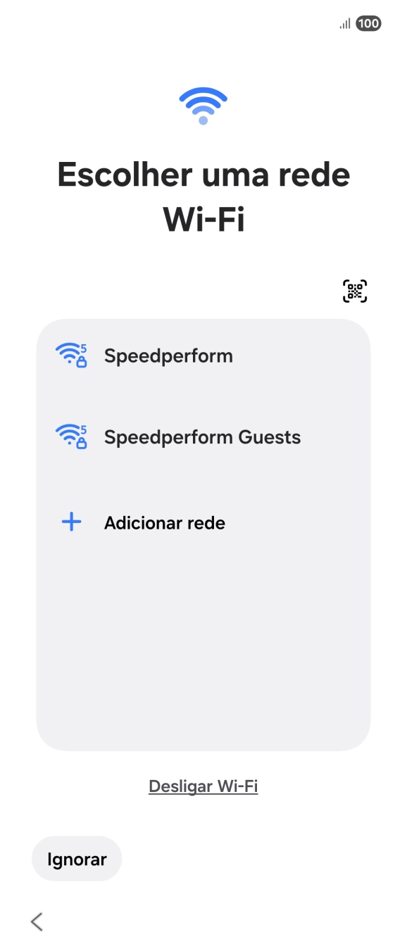 Prima a rede Wi-Fi pretendida.