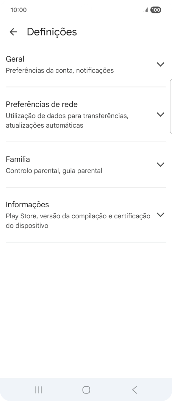 Prima Preferências de rede.