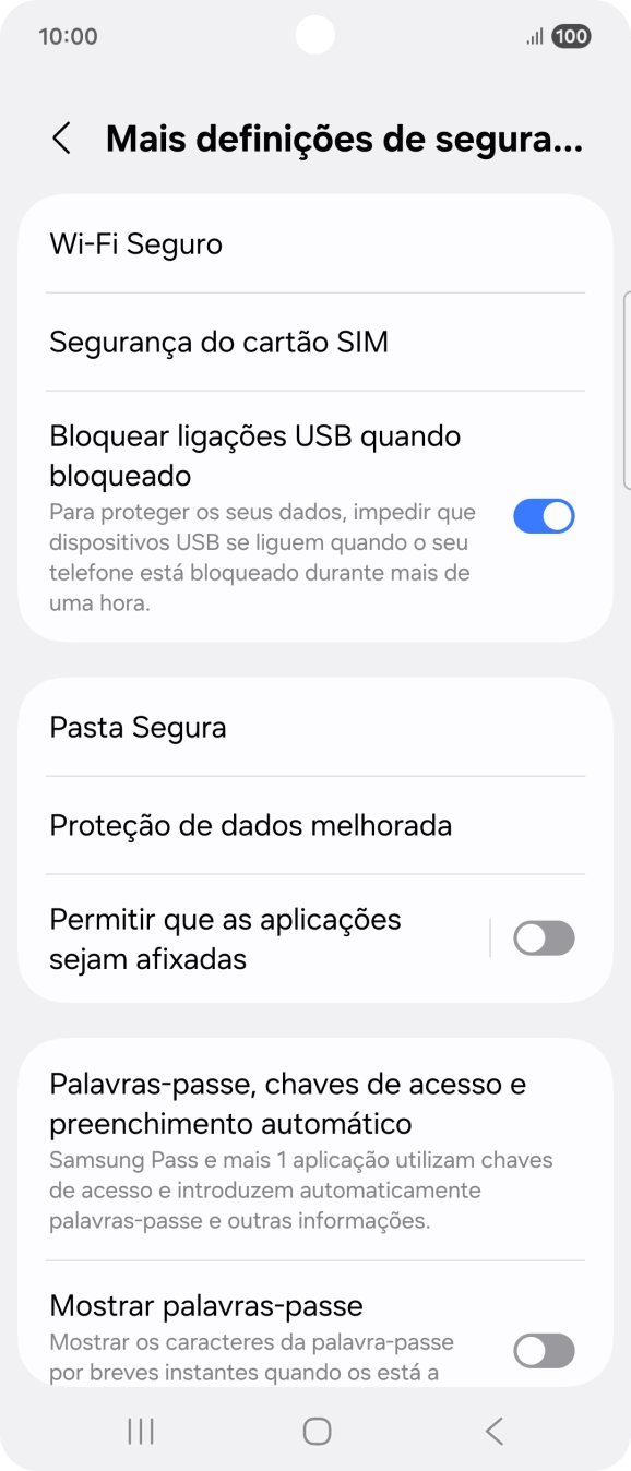 Prima Segurança do cartão SIM.