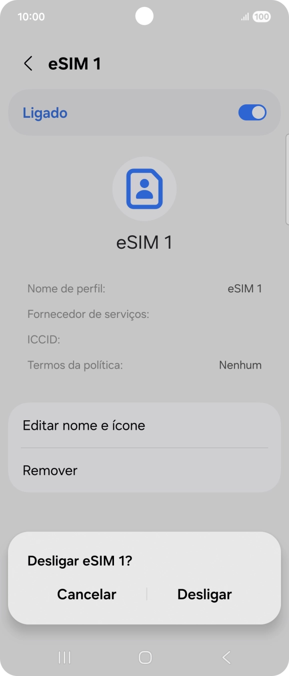 Se desativar a utilização do plano, deve premir Desligar.