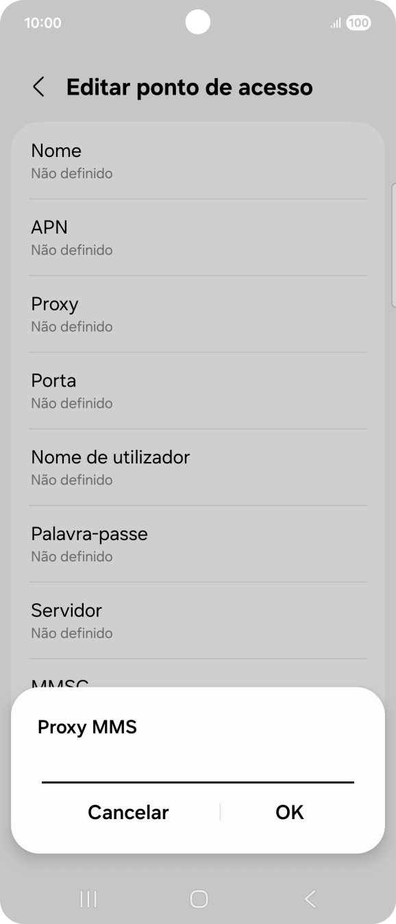 Introduza iproxy.vodafone.pt e prima OK.