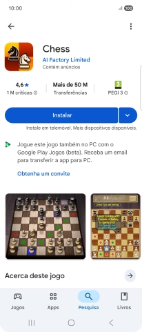 Prima Instalar e siga as indicações no ecrã para instalar a app.