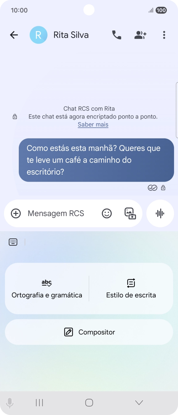 Para alterar o estilo de escrita do seu texto, prima em Estilo de escrita e siga as indicações no ecrã, para utilizar a função.