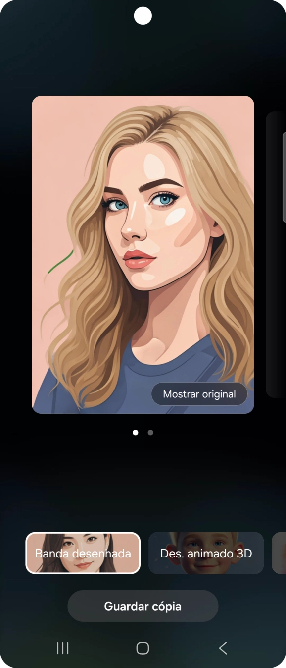 Prima Guardar cópia para guardar a sugestão de imagem gerada.