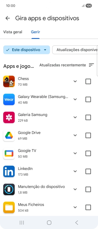 Prima a app pretendida.