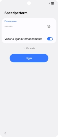 Introduza a password da rede Wi-Fi e prima Ligar.