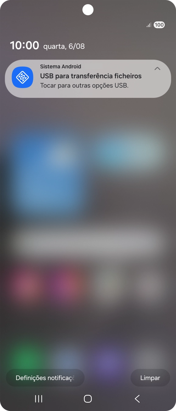Prima Tocar para outras opções USB..