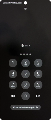 Se o cartão SIM estiver bloqueado, deve introduzir o código PIN e premir OK.