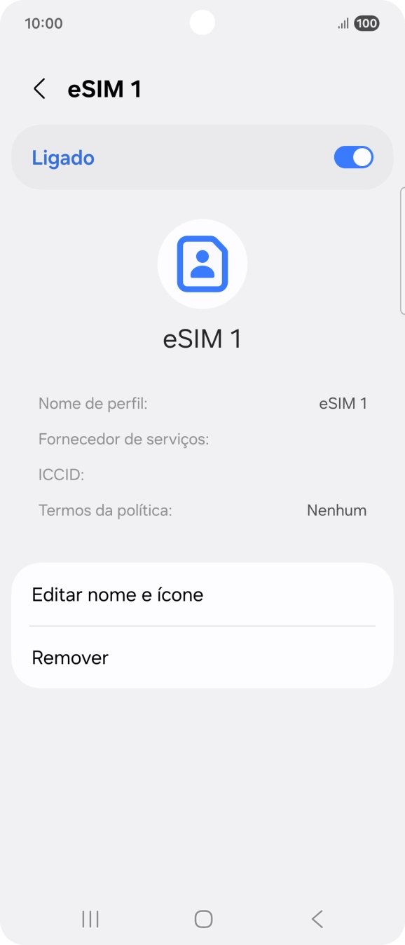 Prima o indicador para ativar ou desativar a utilização do plano.