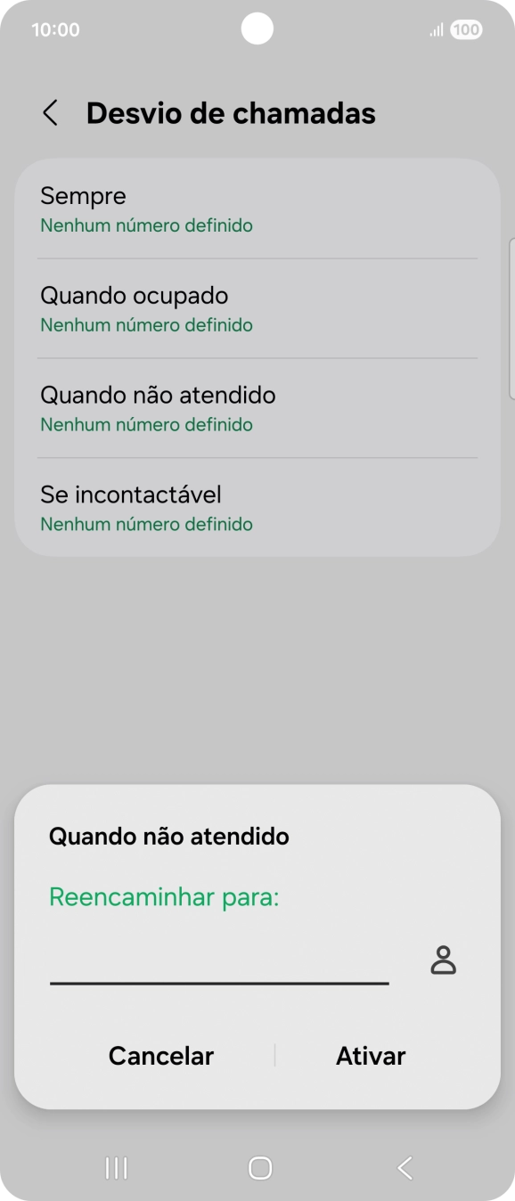 Introduza 123 e prima Ativar.