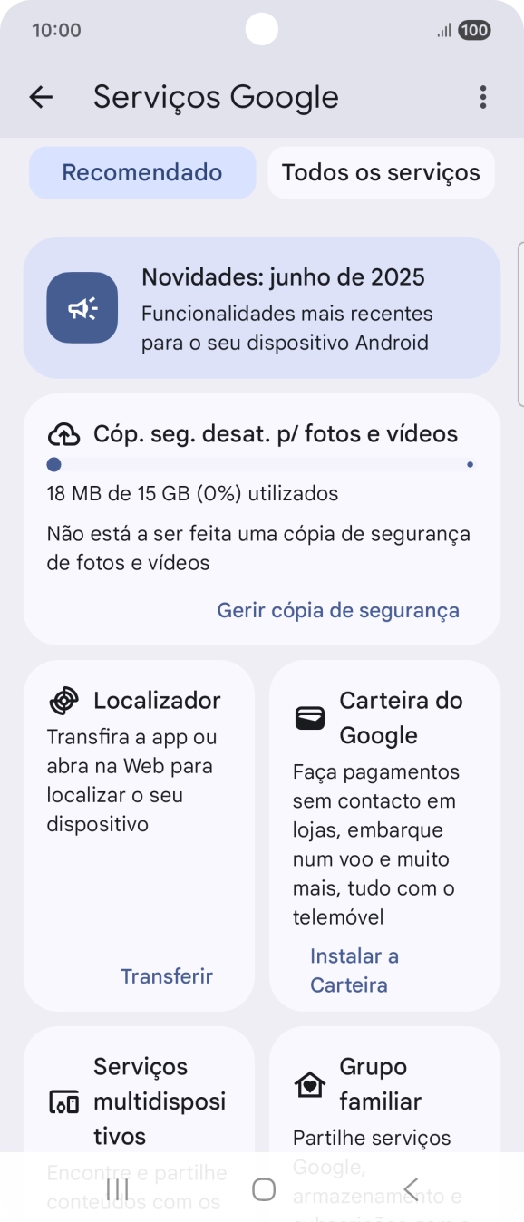 Prima Todos os serviços.