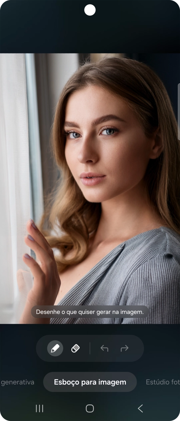 Para adicionar um objeto à sua imagem prima Esboço para imagem.