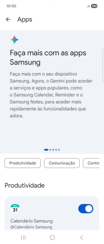 Prima o indicador junto à extensão pretendida para ativar a função.