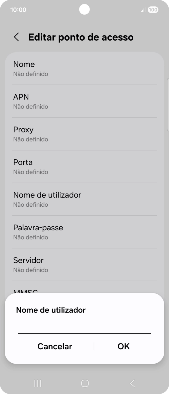 Introduza vodafone e prima OK.