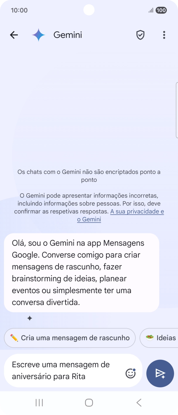 Escreva ou diga com as suas palavras qual o assunto que pretende usar.